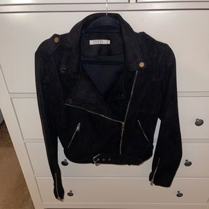 Lulus Black Suede Moto Jacket